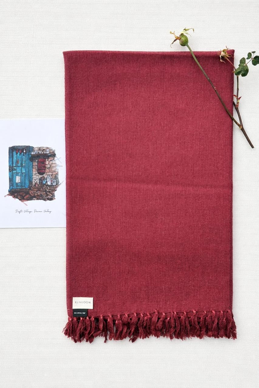 Merino Wool Maroon Stole